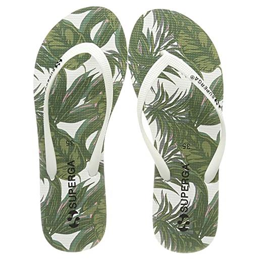 SUPERGA 4121 fanrbrw, scarpe da spiaggia e piscina, donna, multicolore (white-black hawaii a0i), 41 eu
