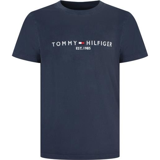 TOMMY HILFIGER t-shirt blu con logo centrale per uomo