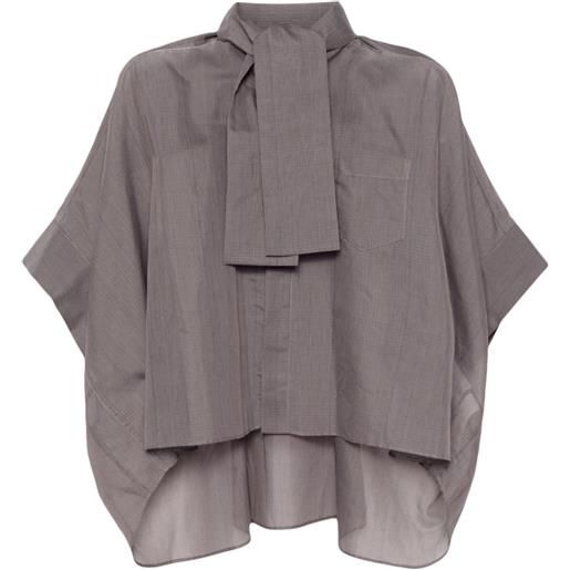 sacai blusa semi trasparente - grigio