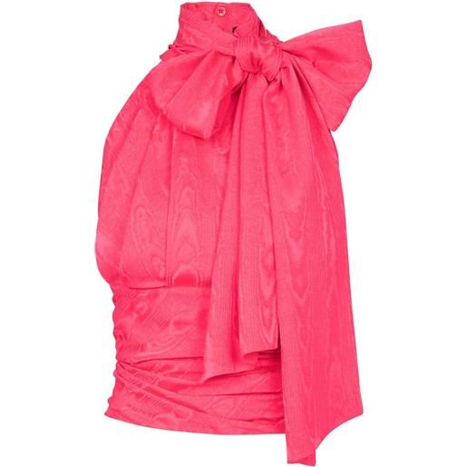 Balmain blusa smanicata con drappeggio - rosa