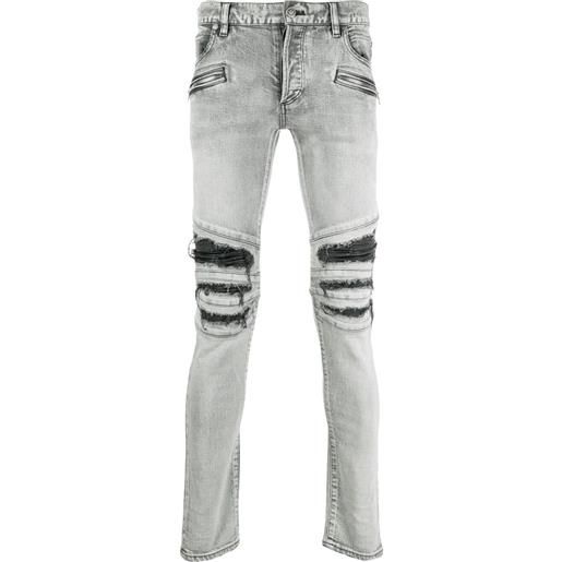Balmain jeans con effetto vissuto - grigio