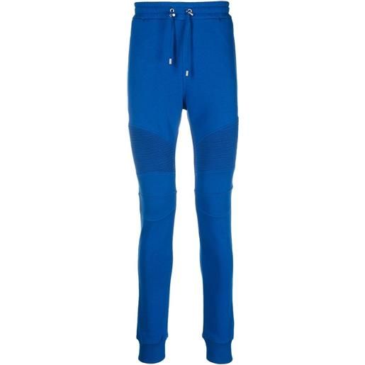 Balmain pantaloni con stampa posteriore - blu