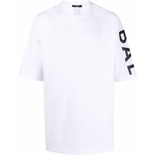 Balmain t-shirt oversize con stampa - bianco