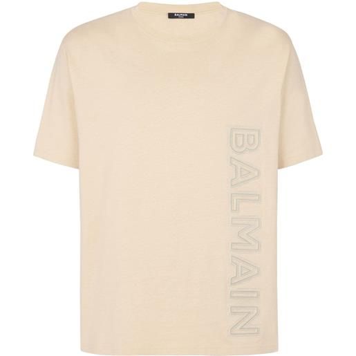 Balmain t-shirt con logo goffrato - toni neutri