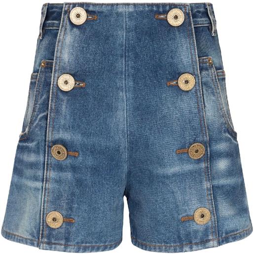 Balmain shorts con applicazione - blu