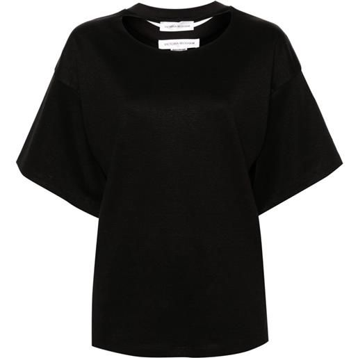 Victoria Beckham t-shirt con maniche a spalla bassa - nero