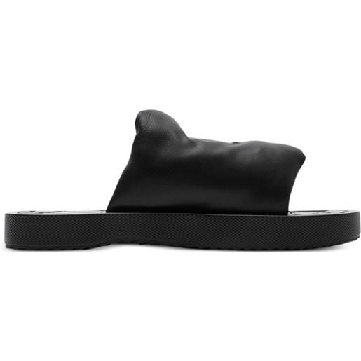 Burberry sandali slides ekd slab - nero