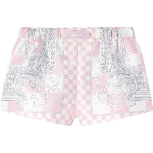 Versace printed silk twill shorts