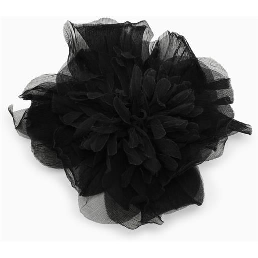 Max Mara spilla a fiore nera in seta