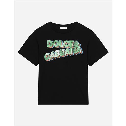 Dolce & Gabbana t-shirt in jersey con stampa logo dolce&gabbana