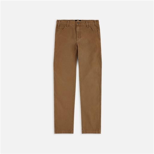 Dickies duck canvas carpenter pant stone washed brown duck uomo