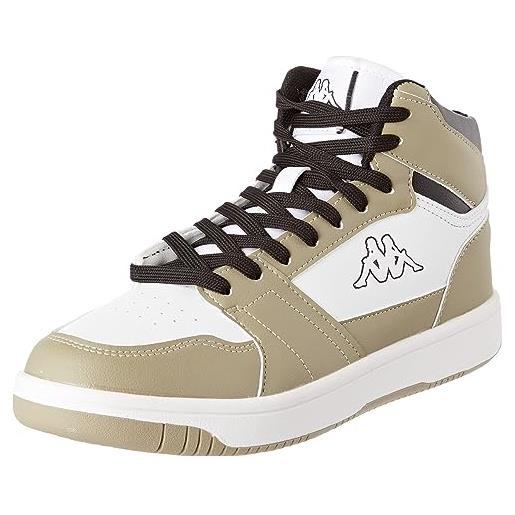 Kappa logo basil md, scarpe da passeggio unisex-adulto, beige sage white bla, 36 eu