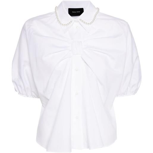 Simone Rocha camicia con dettaglio perle - bianco