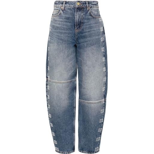 GANNI jeans affusolati a vita alta - blu