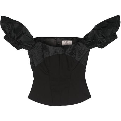 V:PM ATELIER corsetto paloma con spalle scoperte - nero