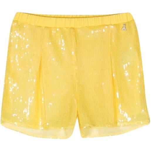 Patrizia Pepe shorts a vita alta con paillettes - giallo