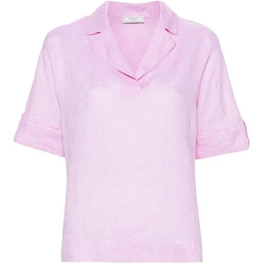 Peserico t-shirt con revers a lancia - rosa