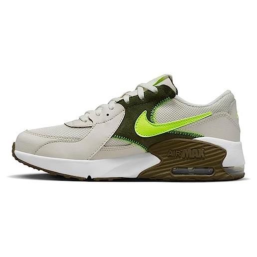 Nike air max excee (gs), sneaker, beige giallo fluo verde, 39 eu