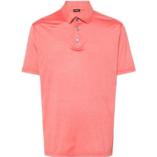 Kiton mélange jersey polo shirt - rosso