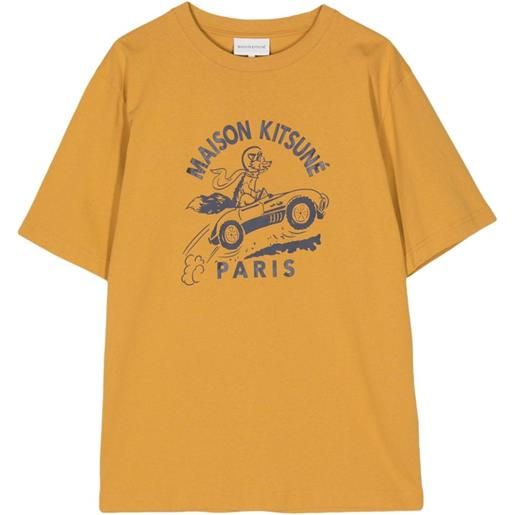 Maison Kitsuné t-shirt con stampa - giallo