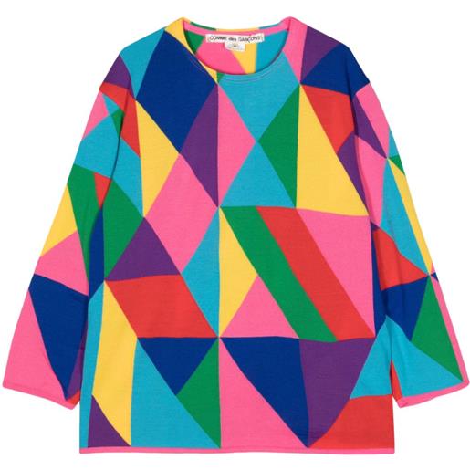 Comme Des Garçons geometric-pattern knit jumper - rosso