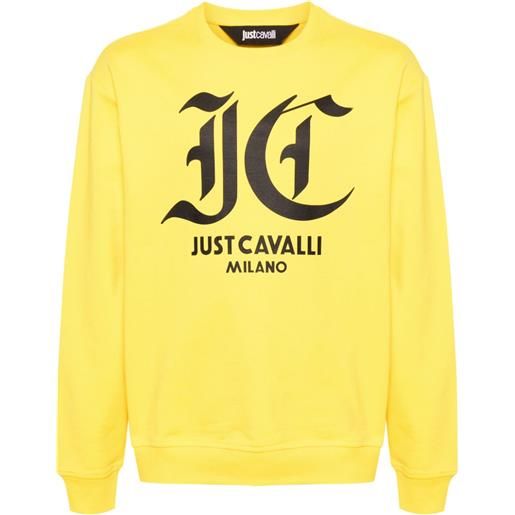 Just Cavalli felpa con stampa monogramma - giallo