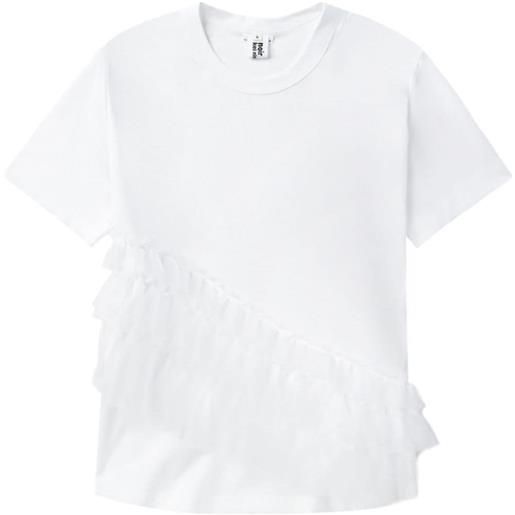 Noir Kei Ninomiya t-shirt con ruches - bianco