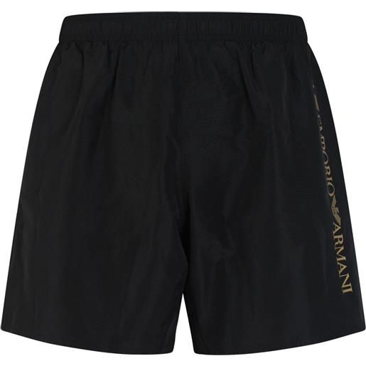EA7 shorts mare nero con logo per uomo