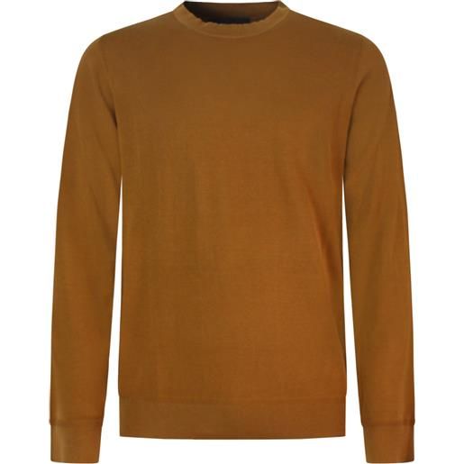 LIU JO maglione marrone con mini logo per uomo