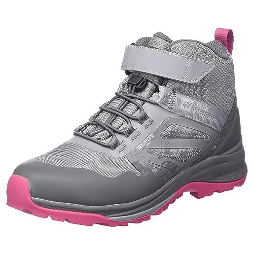 Jack Wolfskin villi hiker texapore mid k, scarpe da escursionismo unisex-adulto, rosa morbido, 35 eu