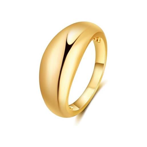 Aprilery anelli in oro da donna, alla moda, placcati in oro 18 carati, anello grosso, anello da cocktail leggero, gioielli per ragazze, placcato oro 18 carati, nessuna pietra preziosa