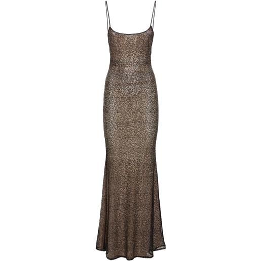 THE ANDAMANE ninfea sequined mesh maxi slip dress