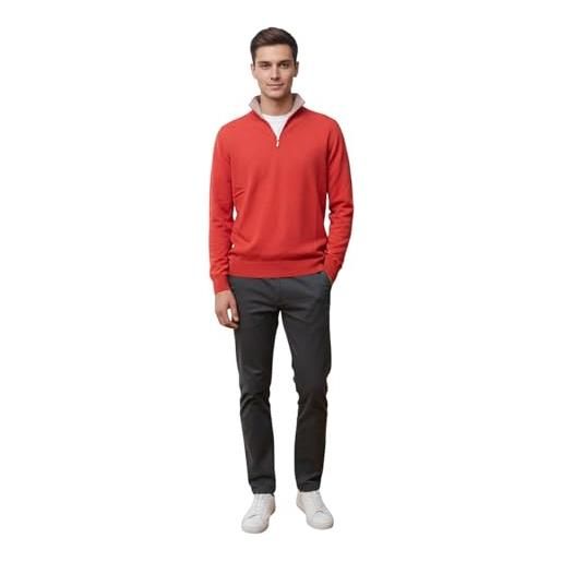 Marenza lupetto zip uomo misto cashmere seta made in italy (xl, antracite)