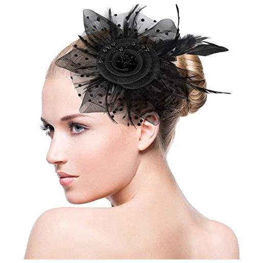 Discoball fascinator hair accessories head band women's feather flower bridal headpiece