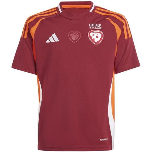 Adidas latvia 23/24 junior short sleeve t-shirt home rosso 7-8 years