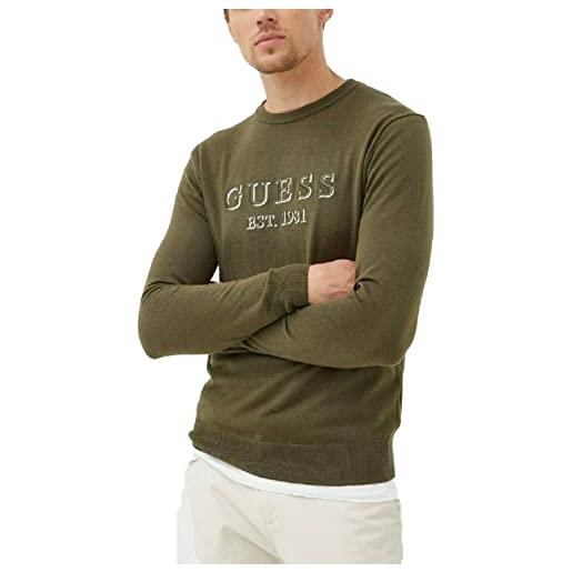 GUESS uomo maglia girocollo owen cn logo embroidery m2yr02z3052 verde