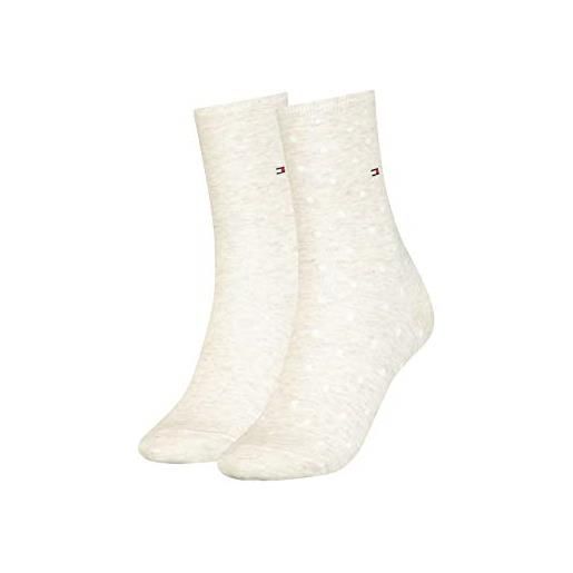 Tommy Hilfiger clssc sock 100001493 calzini, beige (light beige melange), 35-38 donna (pacco da 2)
