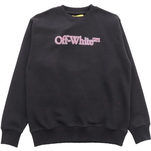 OFF WHITE KIDS felpa nera con logo