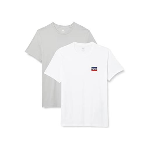 Levi's 2-pack crewneck graphic tee, t-shirt uomo, bianco ( sportswear high-rise / white+ ), s