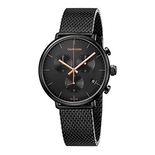 Calvin Klein orologio cronografo quarzo unisex adulto con cinturino in acciaio inox k8m27421