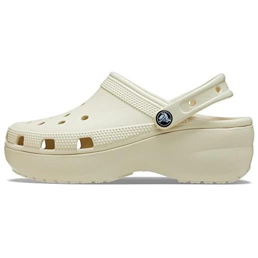 Crocs - classic platform clog w, zoccoli, donna, bianco, 41/42 eu