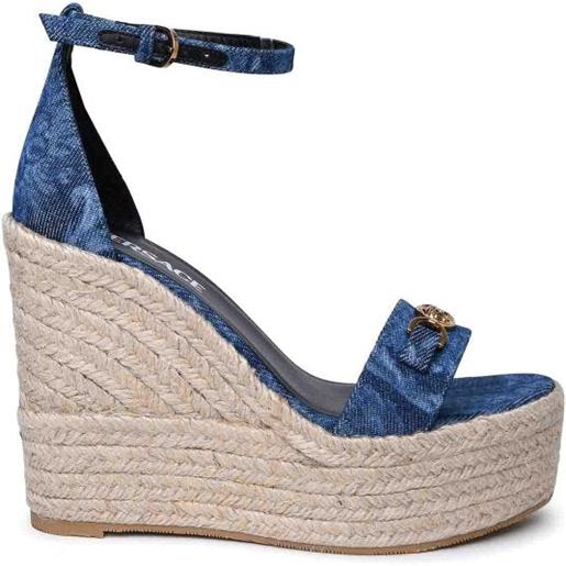 Versace sandali in denim azzurro
