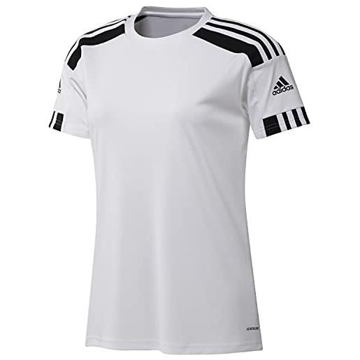 adidas squadra 21 short sleeve jersey t-shirt, white/white/black, l donna