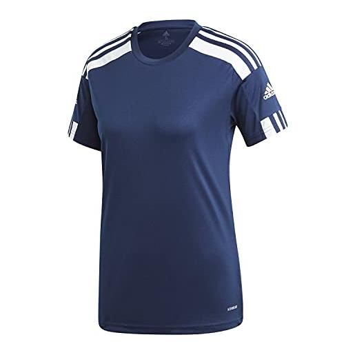 adidas squadra 21 short sleeve jersey t-shirt, white/white/black, m donna