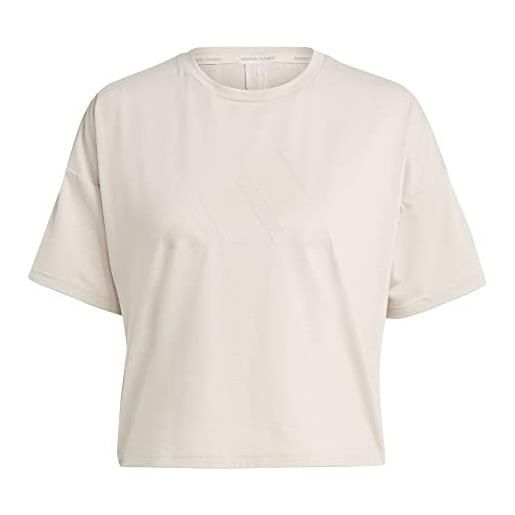 Adidas w i 3 bar tee 2, t-shirt donna, wonder taupe, s