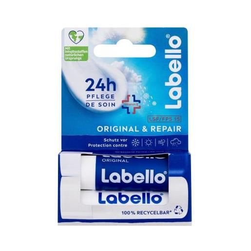 Labello original + repair 24h moisture lip balm cofanetti balsamo labbra original care 4,8 g + balsamo labbra med repair 4,8 g