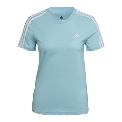 adidas w 3s t maglietta, blu/bianco (azugoz/blanco 02), s donna