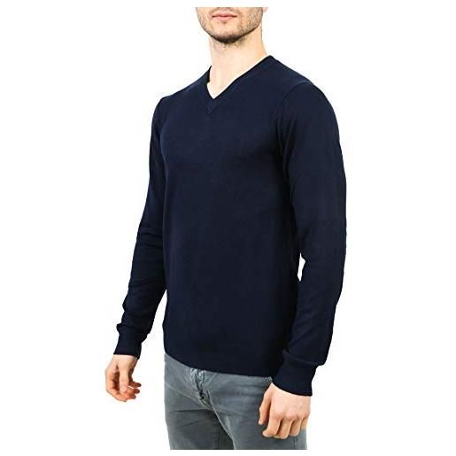 COVERI WORLD maglione uomo scollo a v 4 colori (blu, l)