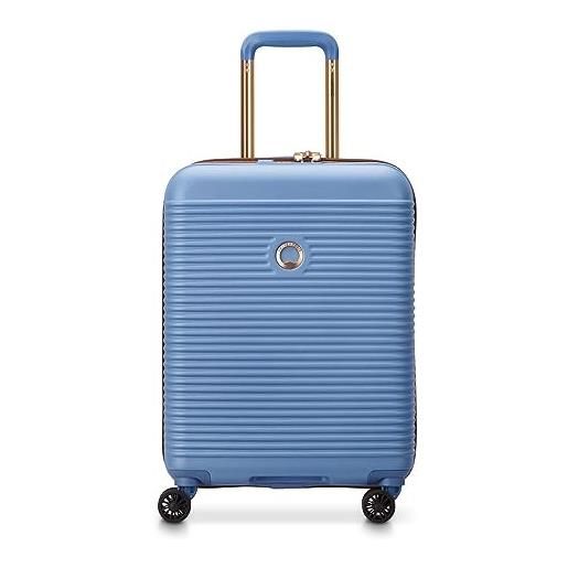 DELSEY PARIS freestyle, trolley cabina slim 4 ruote doppie 55 cm blu cielo, blu cielo, 55cm, trolley cabina