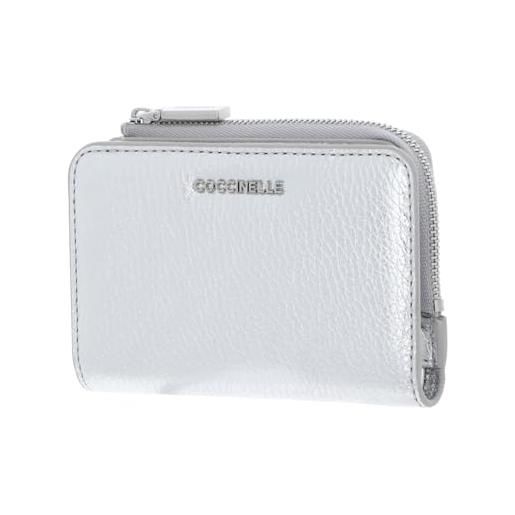 Coccinelle metallic soft wallet grained leather silver